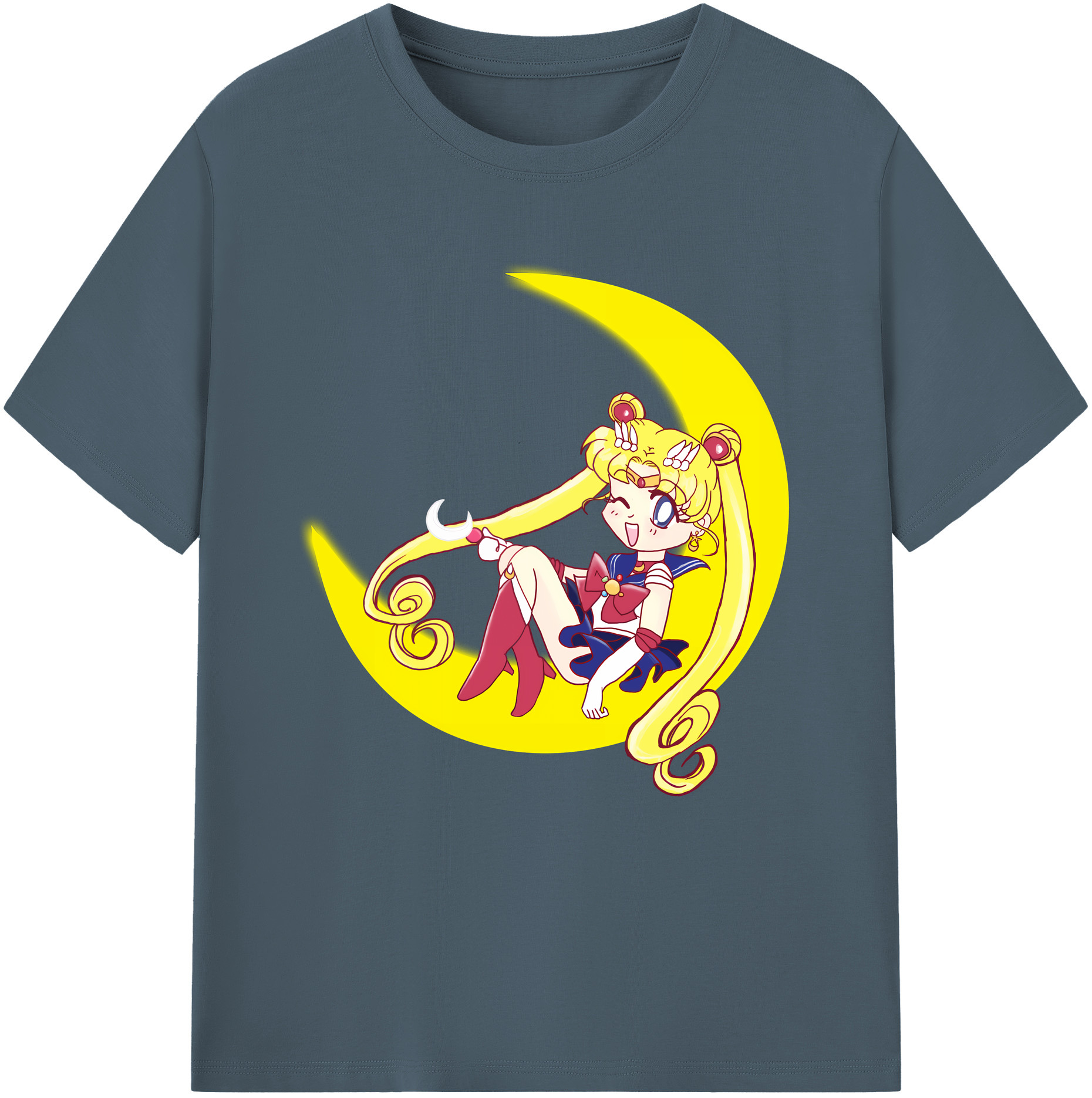（画像用） 美少女戦士セーラームーン 月野 うさぎ つきの うさぎ Sailor Moon Tsukino Usagi 綿100％半袖Tシャツ（フロントプリント）